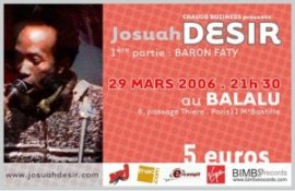 JOSUAH DESIR en concert le mercredi 29 mars 2006