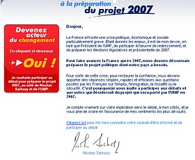 Sarkozy écrit à Derensy