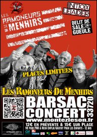 Concert "Les Ramoneurs de Menhirs - Intox Leader - Délit de Sale Gueule" à Barsac