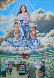 Angelina Jolie (dé)peinte en Madone !!