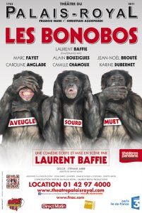 "Les Bonobos" ou comment les singeries de Laurent Baffie s'avèrent être de l'audacieux théâtre comique.