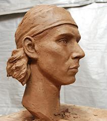 Des guerriers chinois en terre cuite à l'effigie des huit premiers joueurs de tennis mondiaux