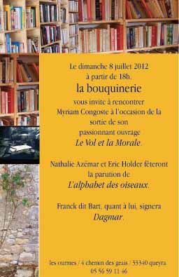 La bouquinerie se livre le 8 juillet 2012 ! 
