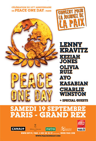 Lenny Kravitz en concert à Paris pour la paix