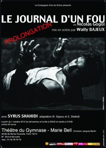 Le journal d'un fou de Gogol mis en scène par Wally Bajeux