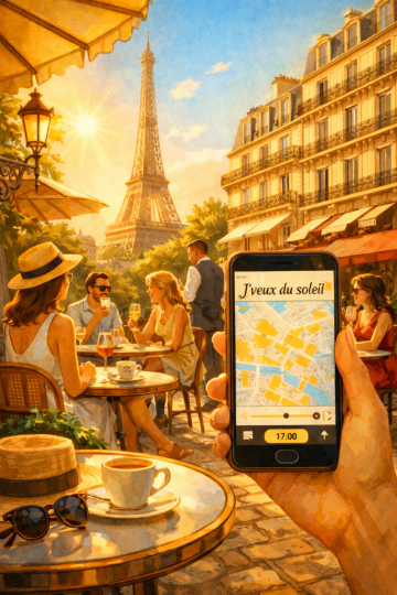 Une application traque le soleil de Paris, la lumineuse invention "J'veux du soleil"