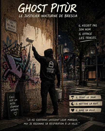 Ghost Pitùr : le mystérieux justicier italien qui efface les graffitis la nuit et divise toute une ville