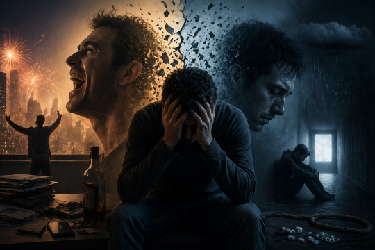 Trouble bipolaire : pourquoi certains finissent seuls, ruinés… ou suicidés